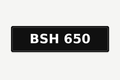 BSH 650 number plate illustration