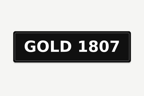GOLD 1807 number plate illustration