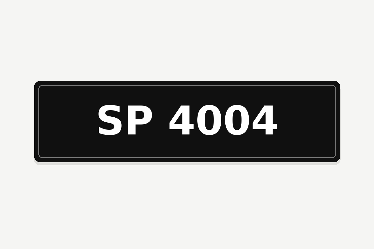 SP 4004 number plate illustration
