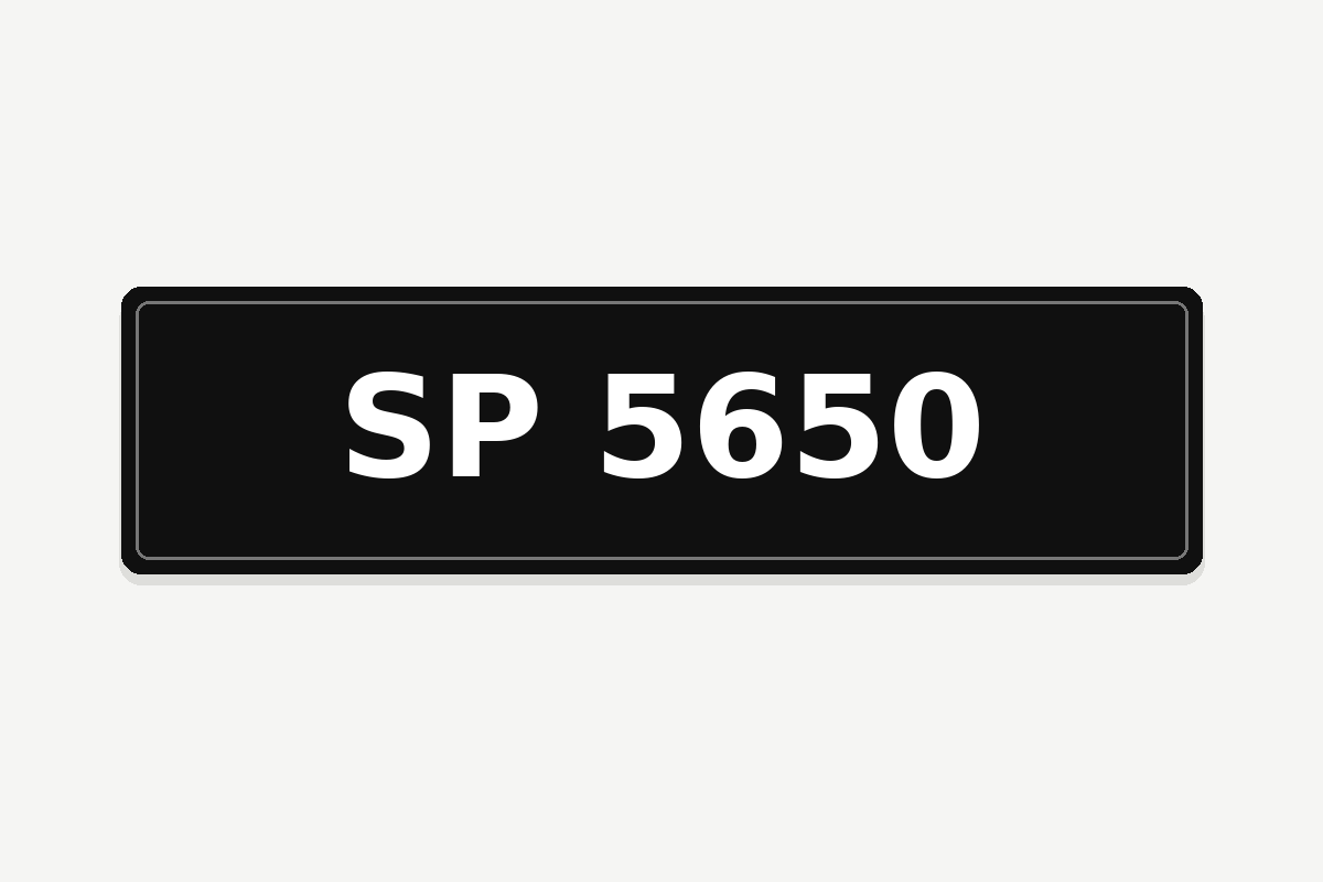 SP 5650 number plate illustration